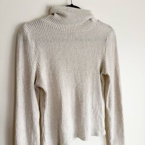 Aritzia | The Group Babaton Cream Ribbed Cowl Neck Sweater